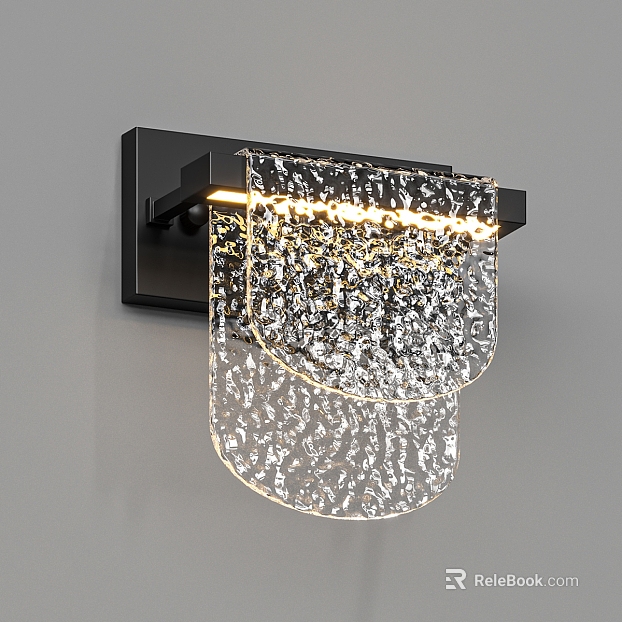 Transparent water corrugated glass wall lamp shade texture
