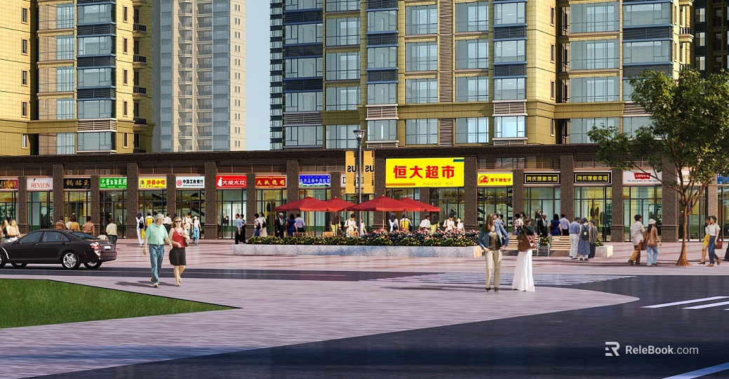 Modern Community Bottom Business Street View texture