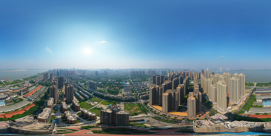 HDR city building bird's eye view panorama texture