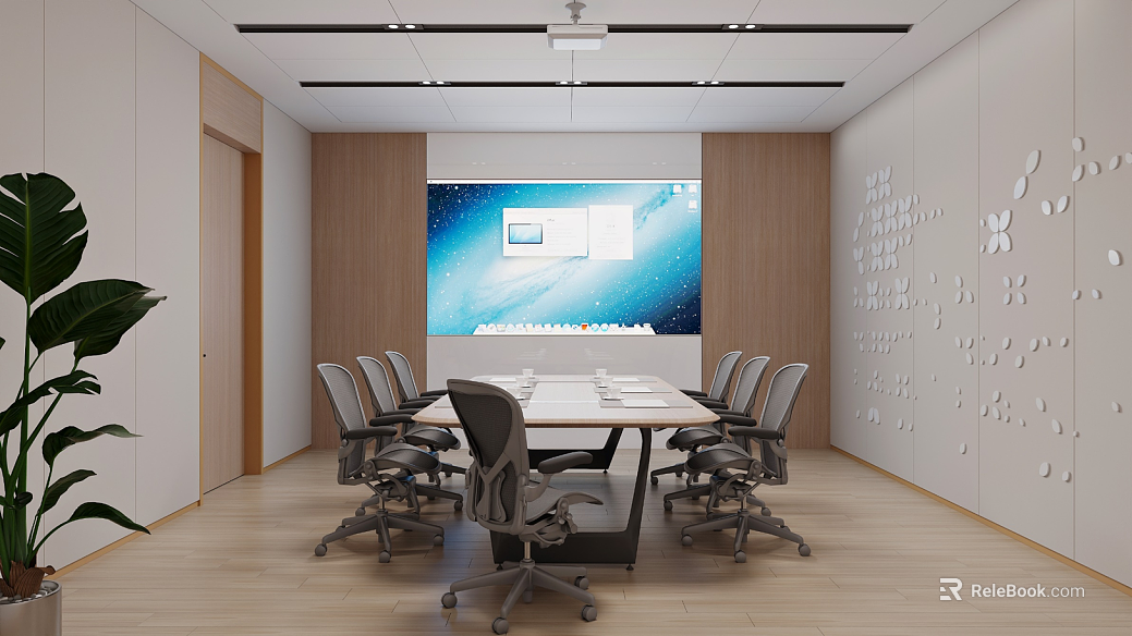 Light Wood Modern Meeting Room Scene texture