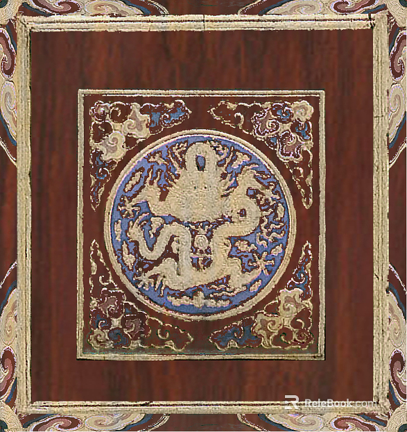 Wood carved dragon painting texture
