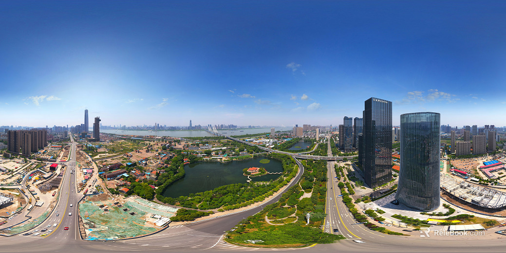 HDR urban ecological greening panorama texture