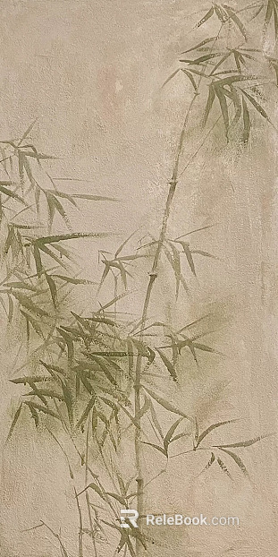 plant painting bamboo mural texture