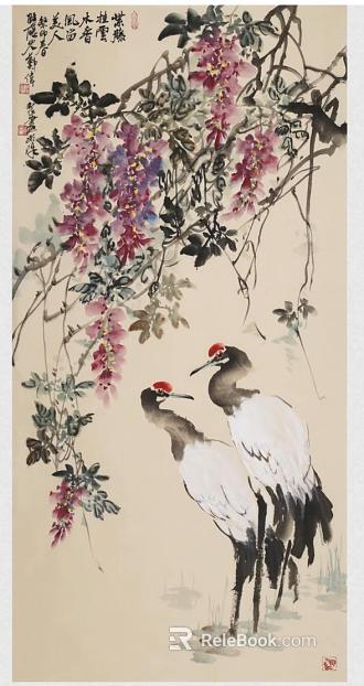 flower-and-bird painting texture