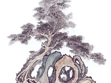 Ancient Tree Decorative Painting texture (ID:ffaaf2212)