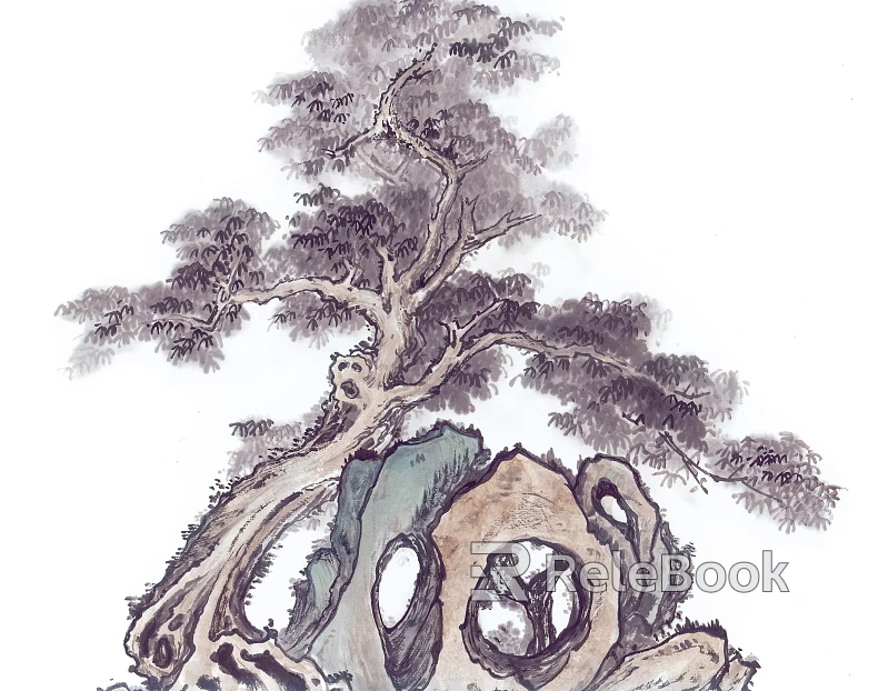 Ancient Tree Decorative Painting texture