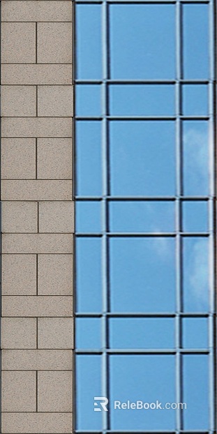 Light beige brick wall glass curtain wall building exterior wall texture