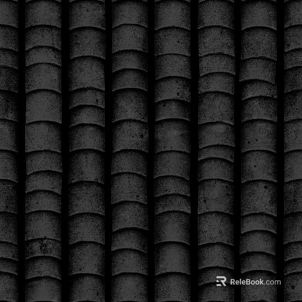 Dark gray green tile Chinese roof building materials texture