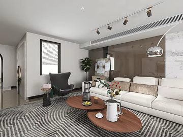 Modern gray and black striped rug, living room texture (ID:ffaeh417576)