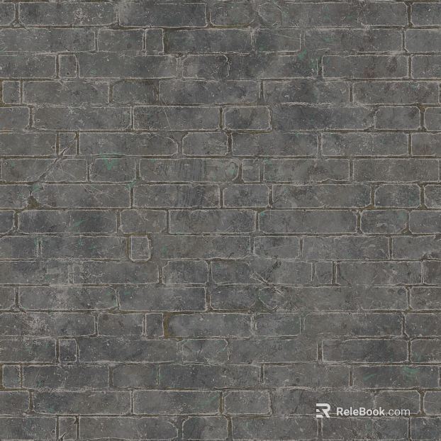 Dark gray antique brick wall background wall texture