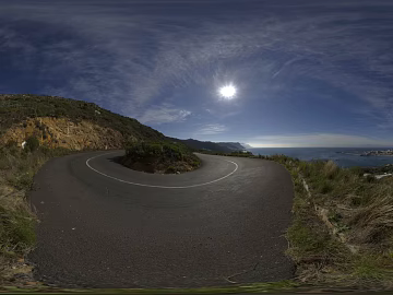 Mountain Highway Seaside Daytime HDR texture (ID:ffabg22031)