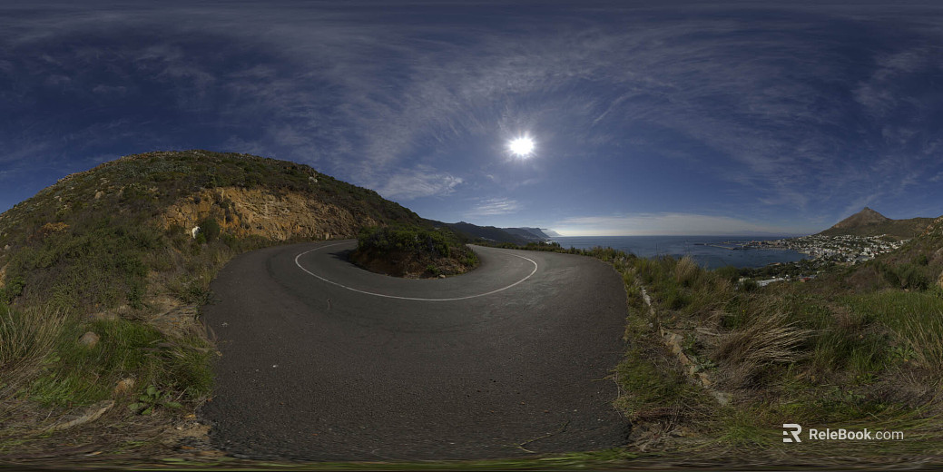 Mountain Highway Seaside Daytime HDR texture