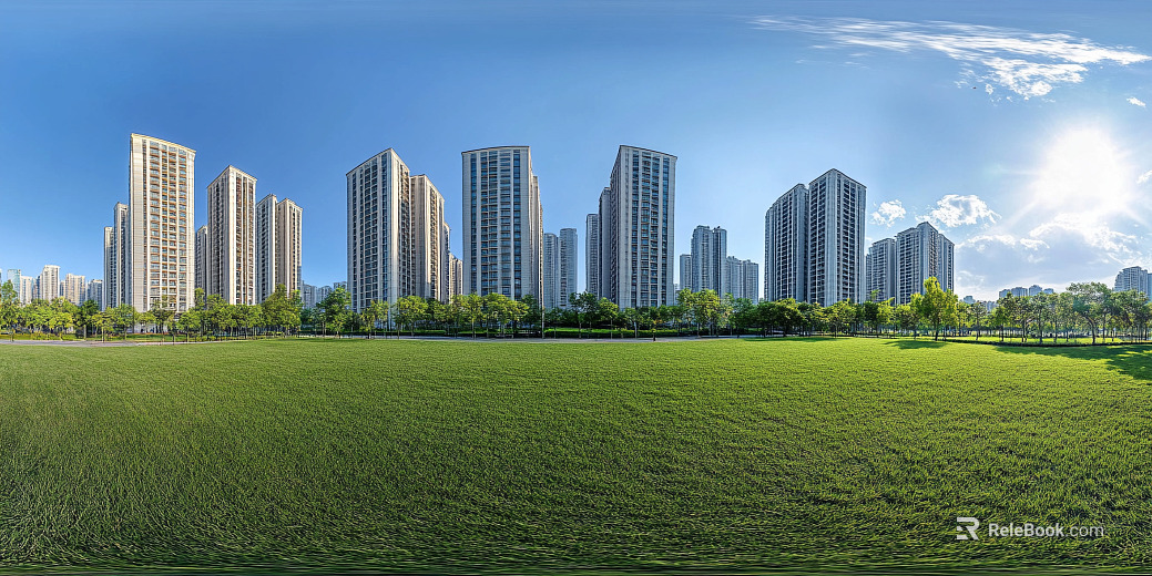 Clean Greenbelt City Panorama HDR texture