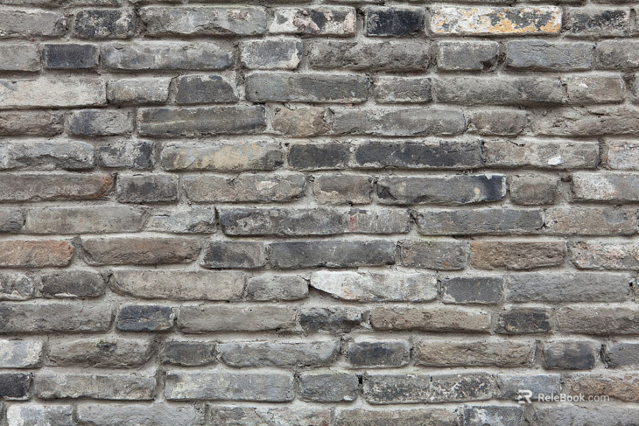 Brick wall with blue face brick veneer texture