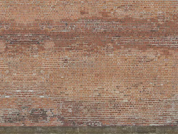 Brick wall broken broken red brick wall seamless 3d model