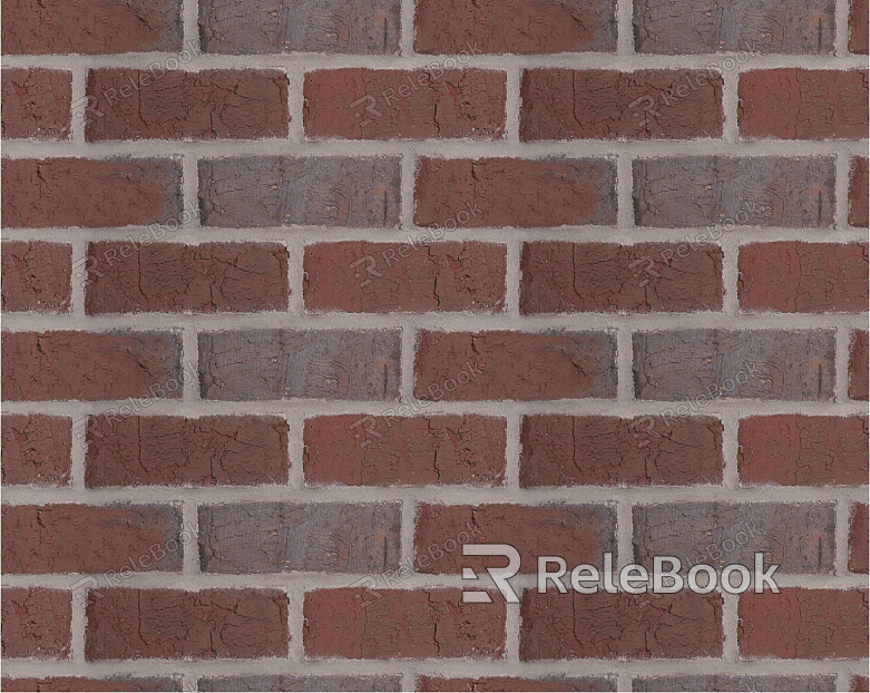 A textured brick wall in shades of red and orange, with signs of weathering and age, showcasing a rough, uneven surface and cracks between the bricks.