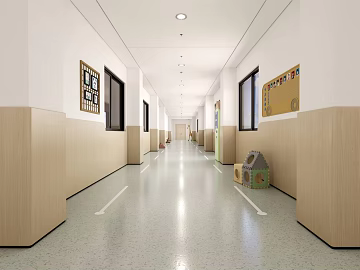 Light gray terrazzo kindergarten corridor ground texture (ID:ffaeh654046)