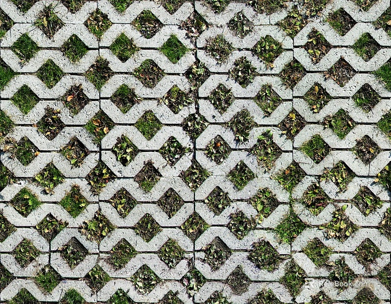 grass-planting brick texture