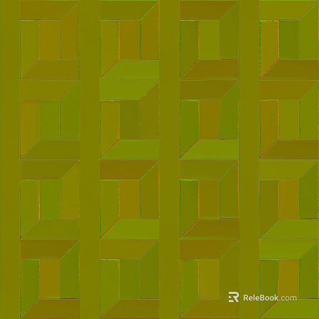 Yellow-green geometric mosaic tile wall texture
