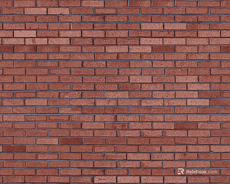 Brick wall kiln iron red brushed surface split brick texture