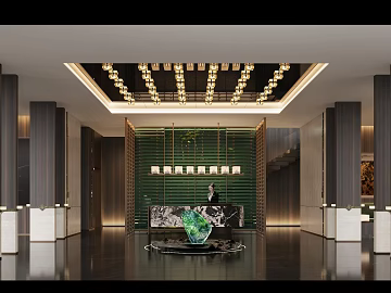Light Luxury Hotel Lobby Scene texture (ID:ffaeh079189)