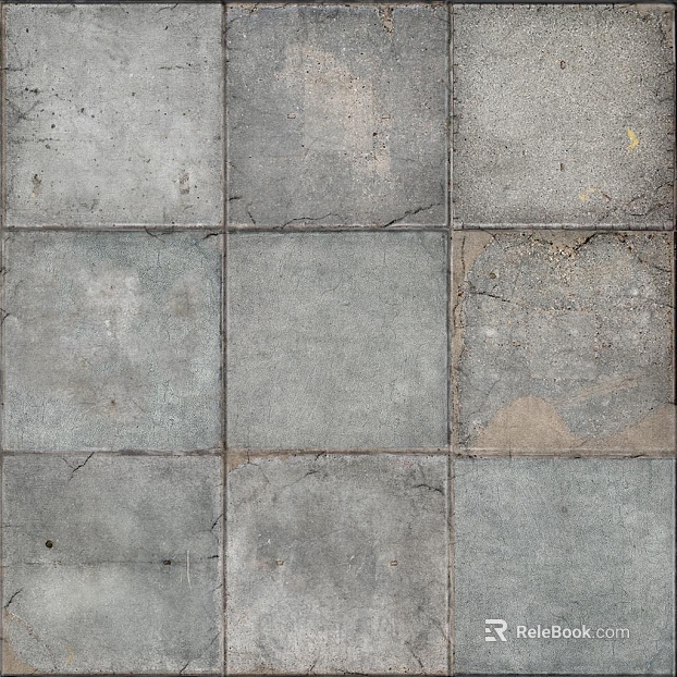 Gray vintage cement brick kitchen floor texture