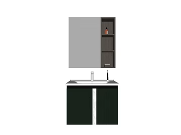 Modern dark green wood grain bathroom cabinet combination texture (ID:ffaeh859064)