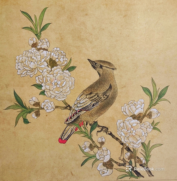 Flower-and-bird painting texture