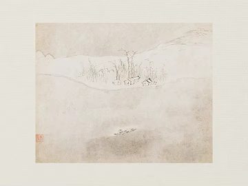 Ink and wash style light gray landscape decorative painting texture (ID:ffaeh052576)