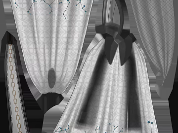 Light gray star pattern jacquard curtains texture (ID:ffaeh891489)
