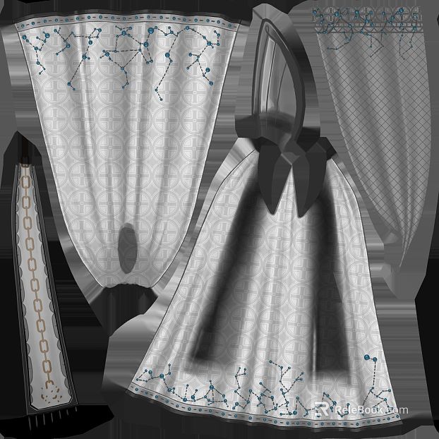 Light gray star pattern jacquard curtains texture