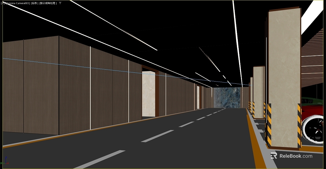 Modern Deep Brown Walnut Underground Garage Wall Panel texture