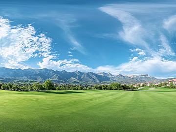 Blue Sky White Clouds Far Mountain HDR Panorama texture (ID:ffach886255)