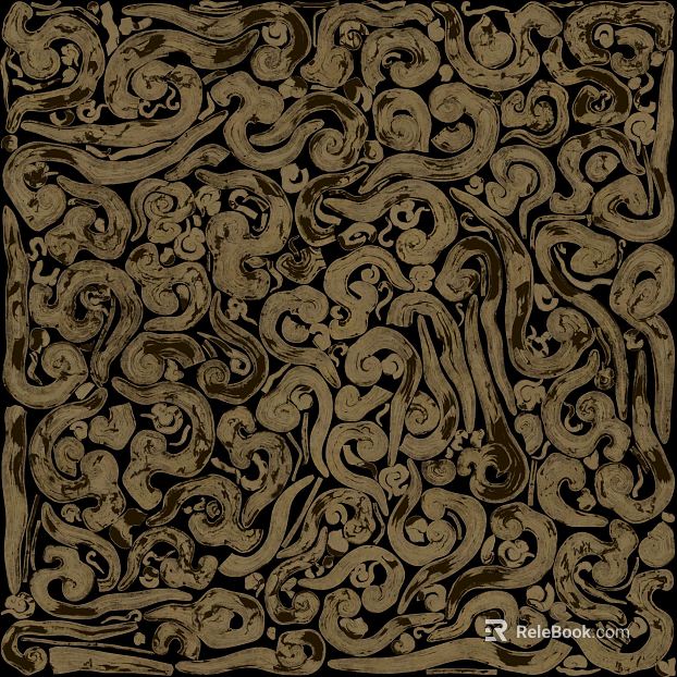 Retro Brown Gold Wood Carved Decorative Pattern texture