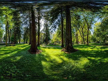 Blue Sky White Clouds Lawn Forest Landscape HDR texture (ID:ffach045938)