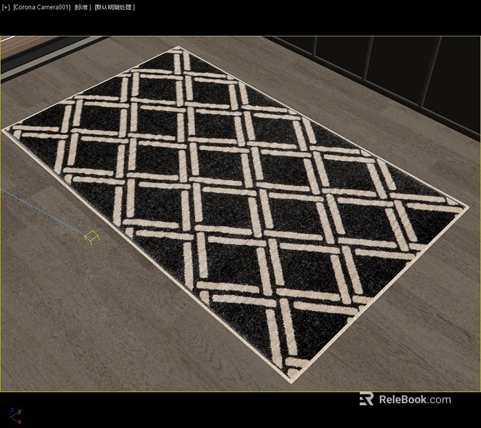 Black and white geometric rug for the living room floor texture
