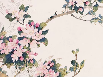 Chinese flower and bird painting texture (ID:ffach604940)