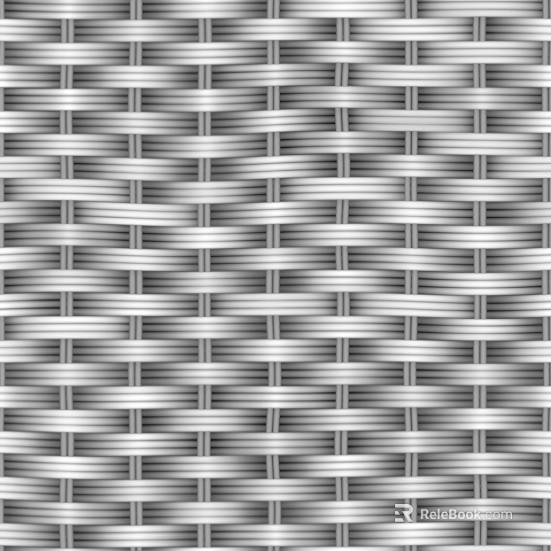 Bamboo Rattan Woven Black and White Concave-convex texture