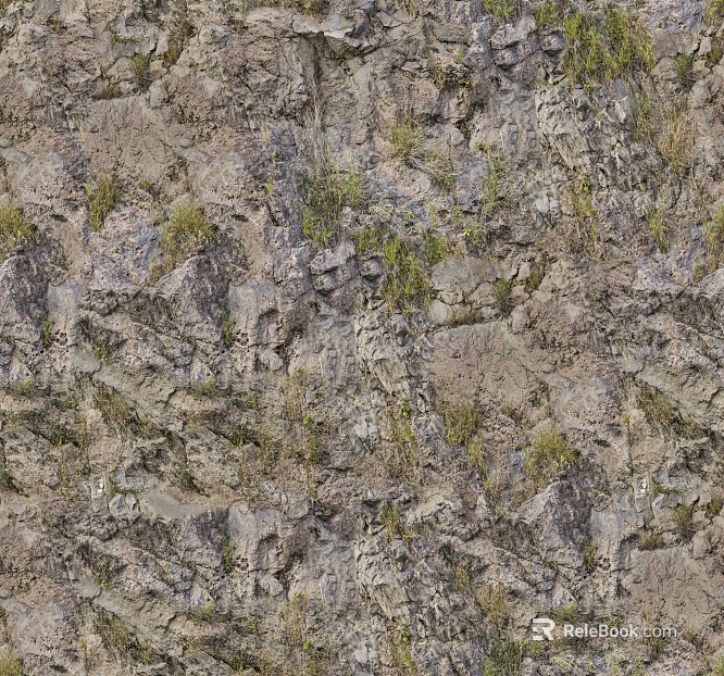 Culture stone long grass rock rubble texture
