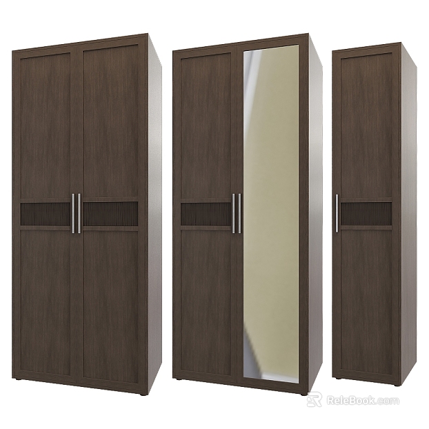 Dark Brown Wood Grain Bedroom Wardrobe texture
