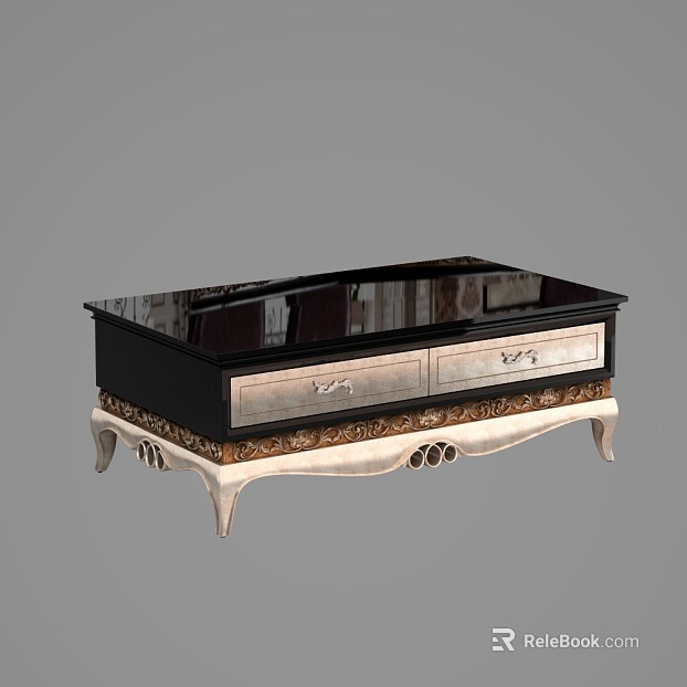 Retro black brown solid wood living room coffee table texture