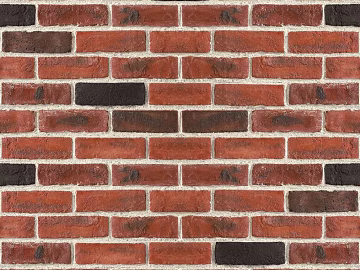 Brick wall villa facade red cultural brick seamless 3d model
