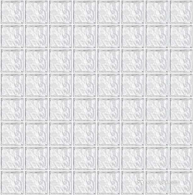 Three-dimensional carved glass bricks, relief-textured glass bricks texture