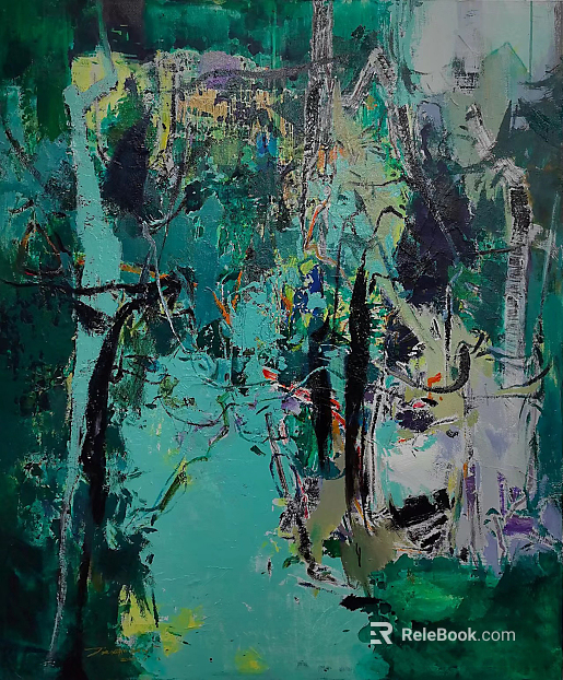 Green abstract texture oil painting texture