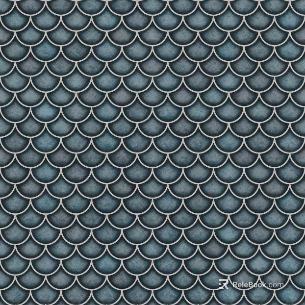 Blue Blue Fish Scale Brick Kitchen and Bathroom Wall texture