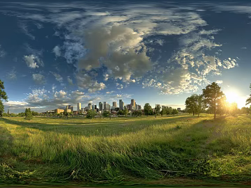 dusk sunset city park panoramic hdr texture (ID:ffach945938)