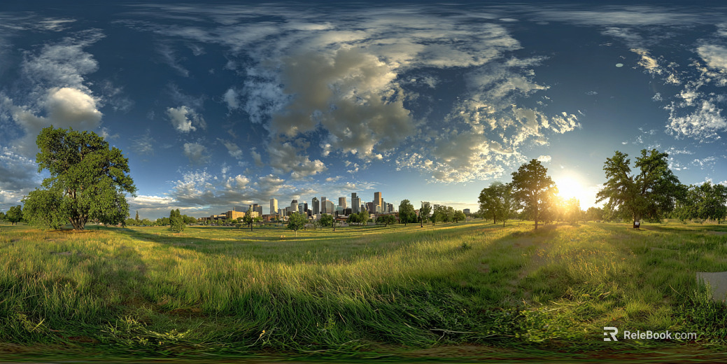 dusk sunset city park panoramic hdr texture