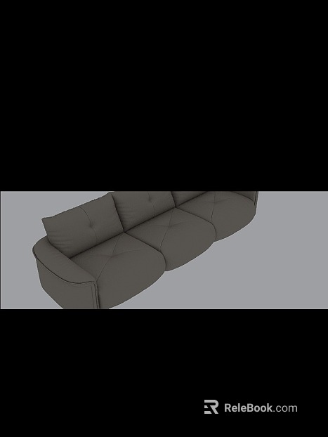 Dark Grey Fine Grain Leather Sofa texture