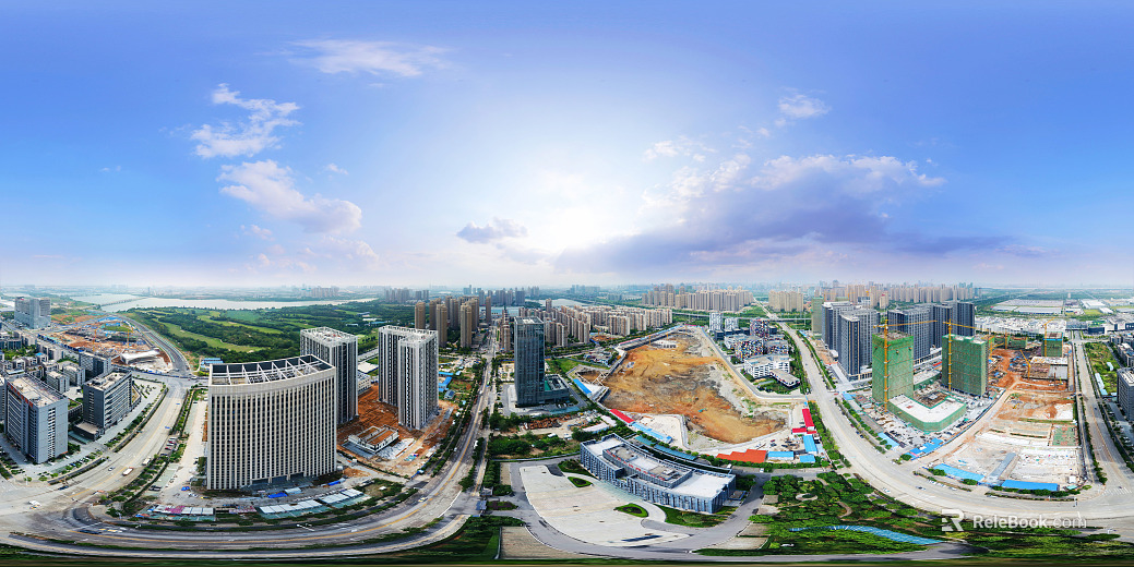 HDR City Construction Site Panorama texture