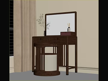 New Chinese Style Deep Walnut Dresser texture (ID:ffaeh904394)